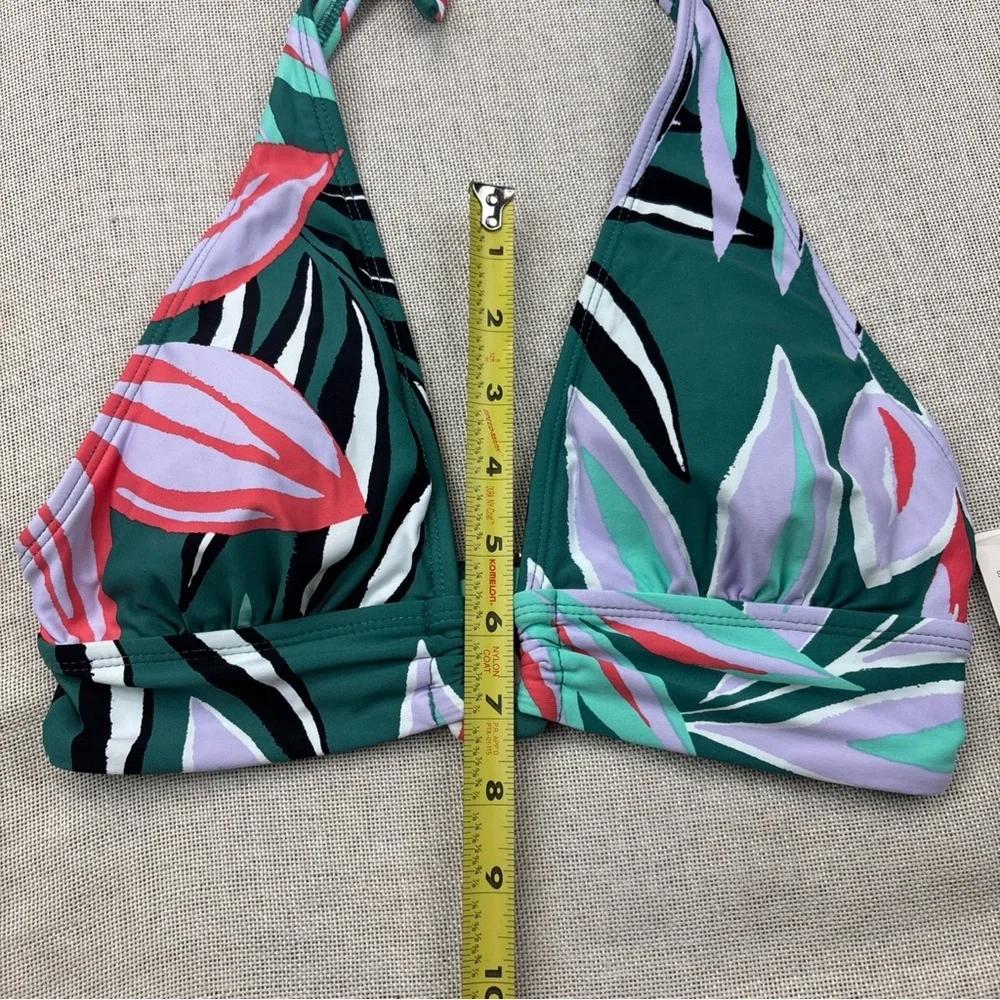 Anne Cole Women's Zesty Tropical Printed Ring Halter Bikini Top Size S